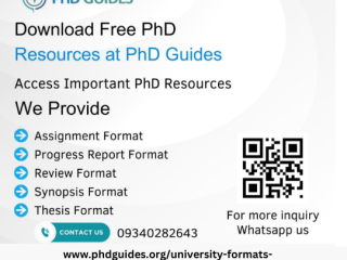 Format Guidelines for PhD Research Writing Samples