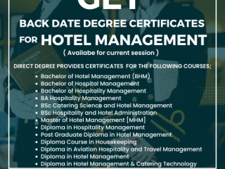 Get Backdated Certificates for Hotel Management Courses