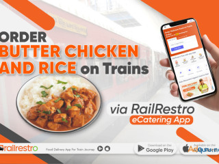 Butter Chicken And Rice on Trains Via RailRestro eCatering App