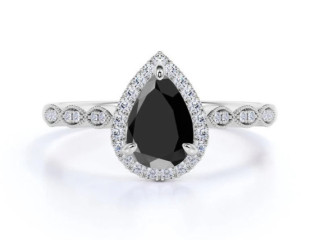 Browse Black Diamond Halo engagement Ring