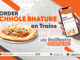 Order chhole bhature on trains Via RailRestro eCatering App