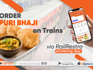 Order puri bhaji on trains Via RailRestro eCatering App