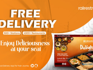 Free Delivery via RailRestro - Enjoy Deliciousness at Your Train Seat!