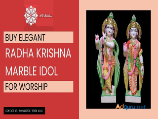 Buy Elegant Radha Krishna Marble Idol for Worship