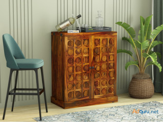 Modern Solid Wood Bar Cabinet