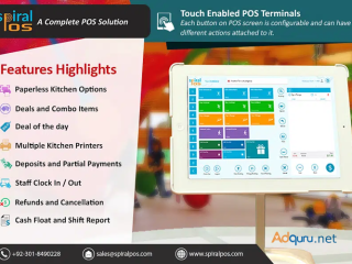 Restaurant Point Sale Software-Touch Based POS-Spiral POS