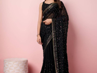 Explore Stunning Black Sarees Collection at Mirraw Online Store