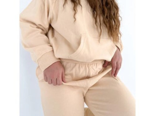 Beige Hoodie And Sweatpants Set