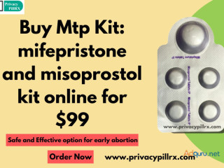 Buy Mtp Kit: mifepristone and misoprostol kit online for $99