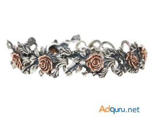 Sterling silver rose bracelet – Shop Now at Sofia Jewelry