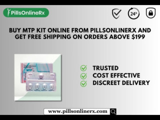 Buy MTP Kit Online From PillsOnlinerx and Get Free Shipping on Orders above $199