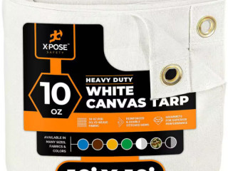 Buy Heavy Duty White Canvas Tarps with Grommets