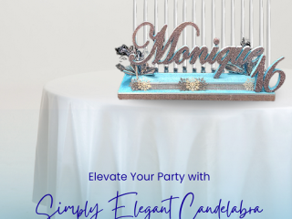 Rent personalized two-tiered Sweet 16 candle holder from the Brat Shack