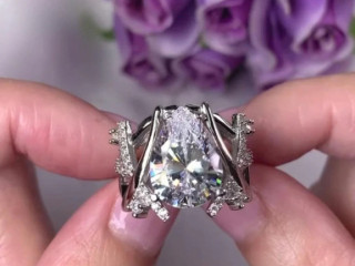 Shop 4.30 CT Lab-Grown Pear-Shaped Diamond Engagement Ring Online: JBR Jeweler